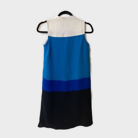 NWT Ann Taylor Blue Sleeveless Color Block Dress - Picture 3 of 5